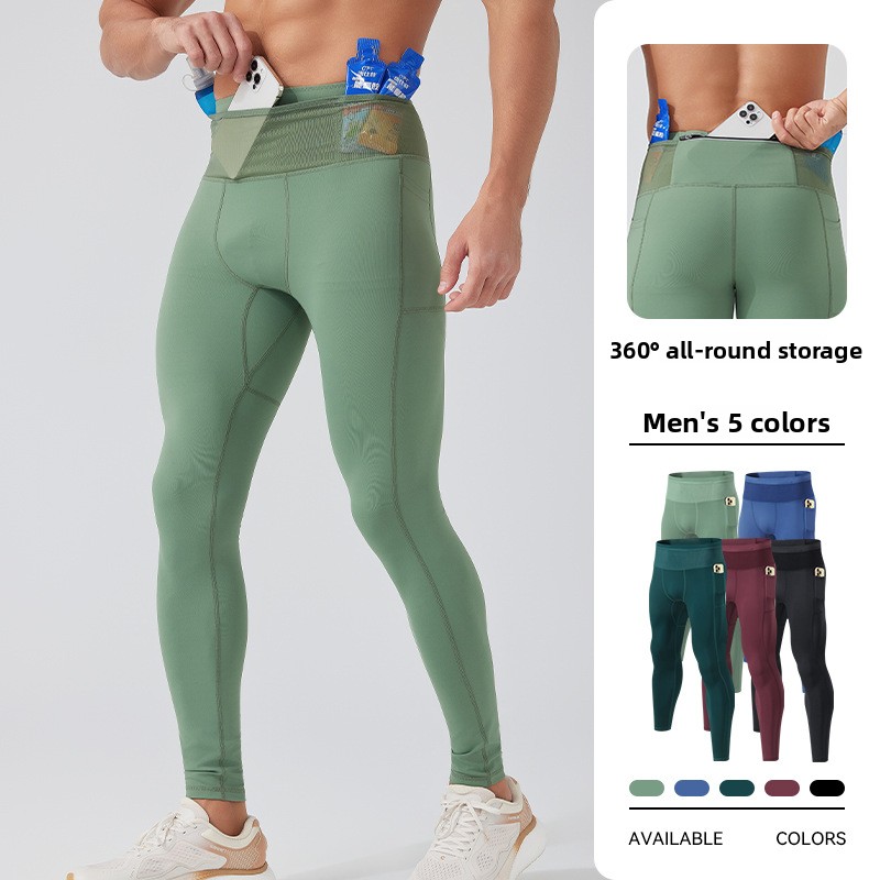 Compression Long Pant - กางเกงวิ่งรัดกล้ามเนื้อผู้ชาย ยืดหยุ่นสูง แห้งเร็ว มีกระเป๋าหลายช่อง ระบายอากาศได้ดี เหมาะสำหรับมาราธอน