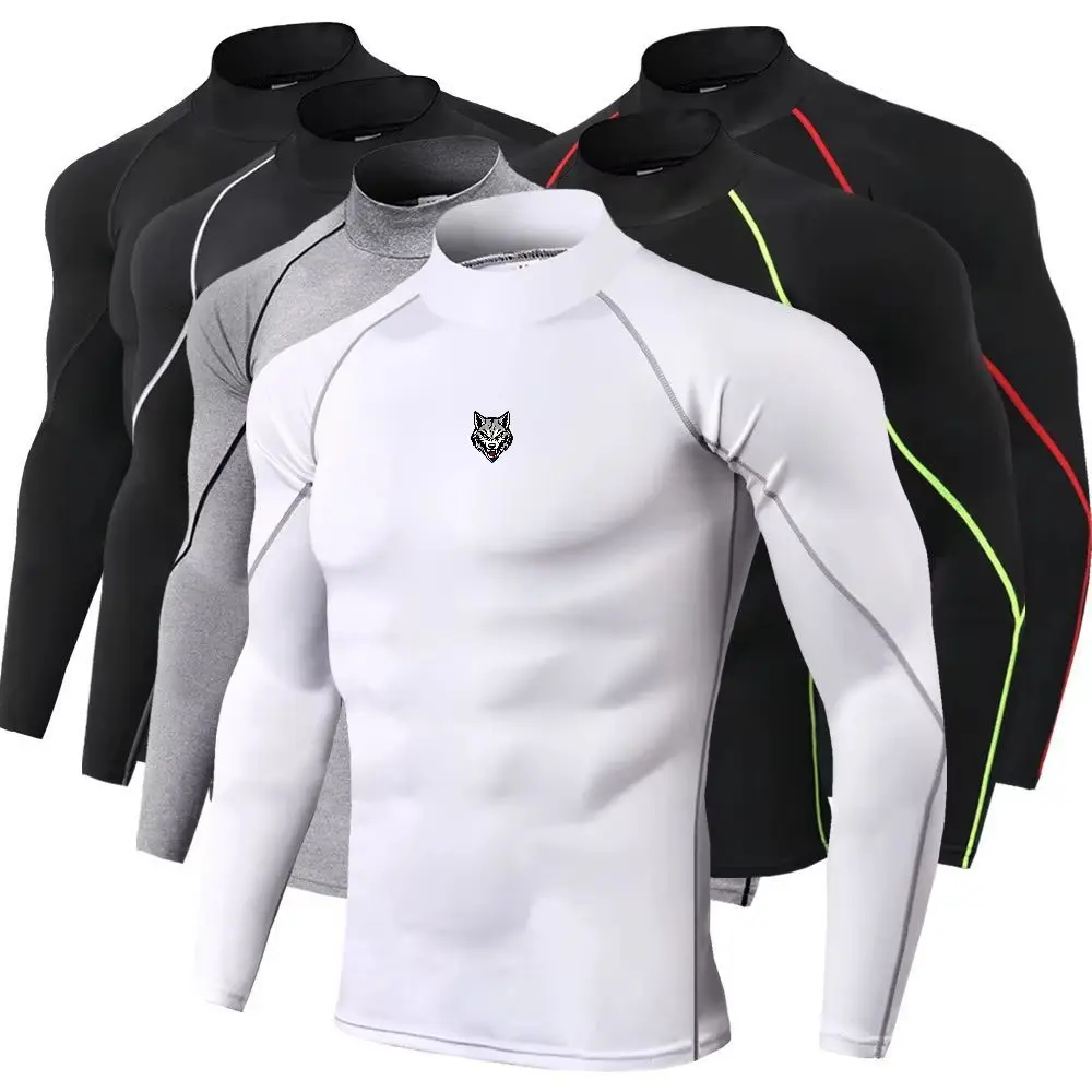 Quick Dry Underwear - เสื้อยืดกีฬาผู้ชาย แห้งเร็ว เสื้อวิ่งเพาะกาย เสื้อรัดกล้ามแขนยาว เสื้อยิม เสื้อฟิตเนสผู้ชาย