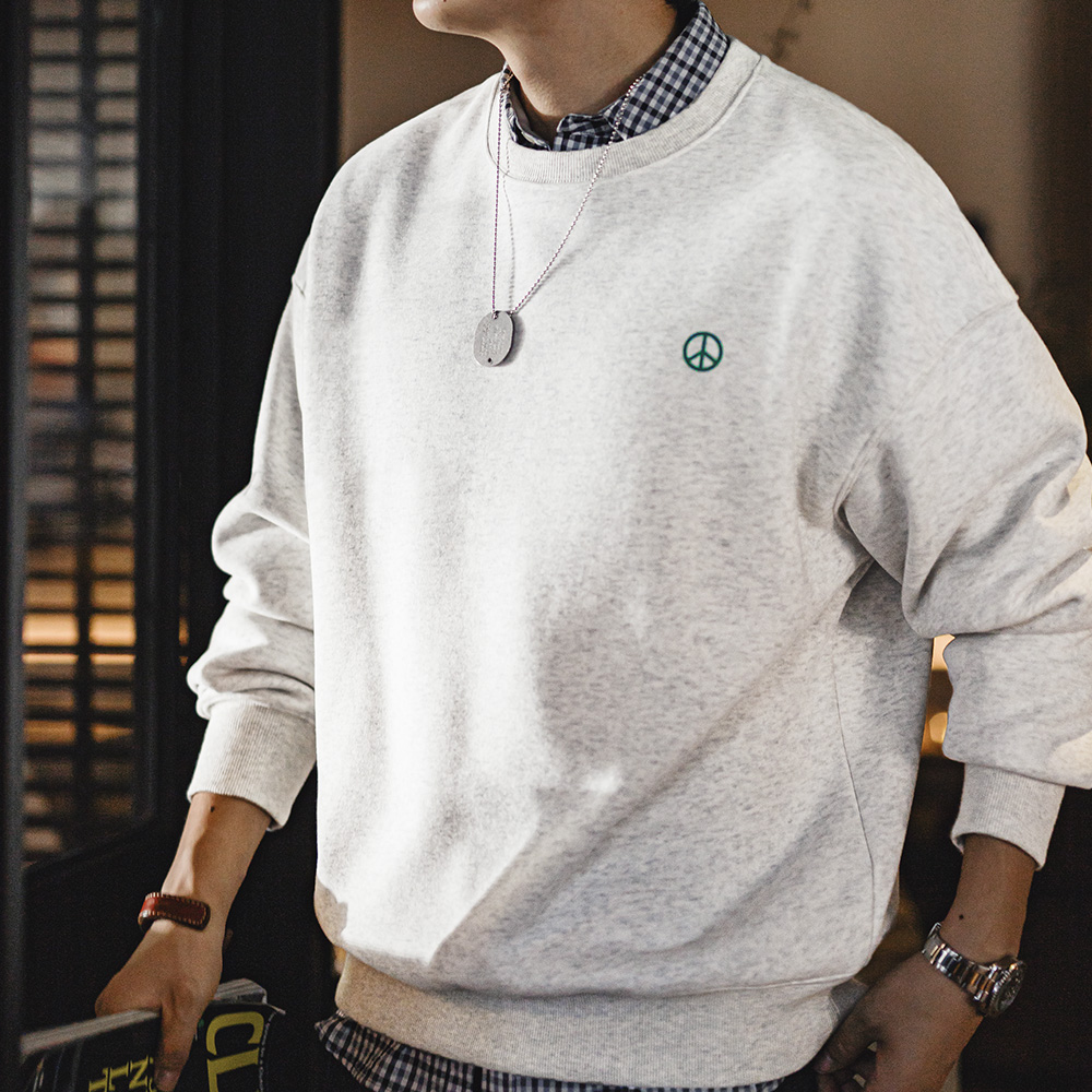 Maden Casual สีเทารอบคอ Hoodie - Undershirt Crew Neck บทวิจารณ์และราคา
